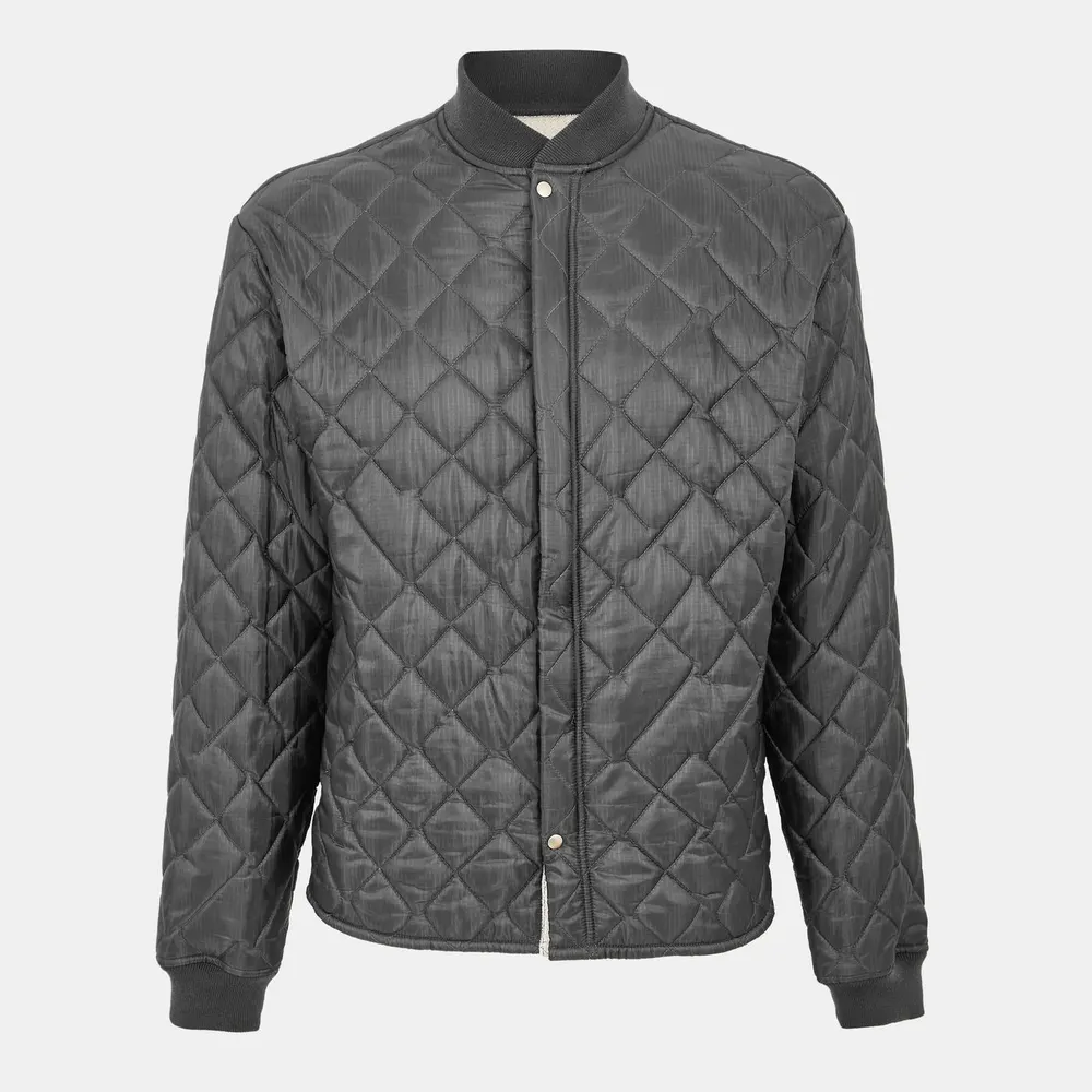 Maison Margiela Men's Reversible Ribbed Collar and Cuffs Bomber Jacket in Anthracite – Clothing