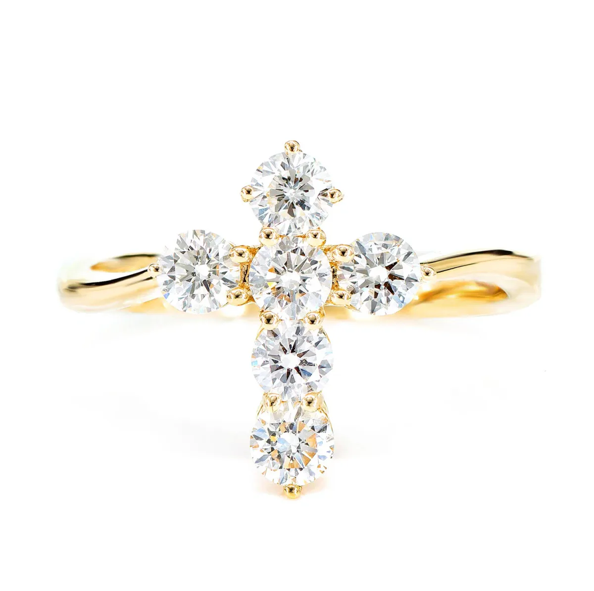 For Him Pointed Cross Diamond Ring in Rose Gold / Natural Diamond – Ring