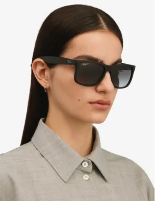 RAY-BAN Square polarised sunglasses in BLACK RUBBER, additional product view 2
