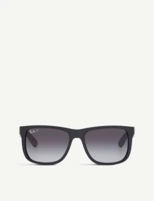 RAY-BAN Square polarised sunglasses in BLACK RUBBER – Mens | Sunglasses | Square