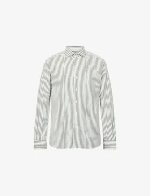 CORNELIANI Striped Regular-Fit Cotton-Poplin Shirt