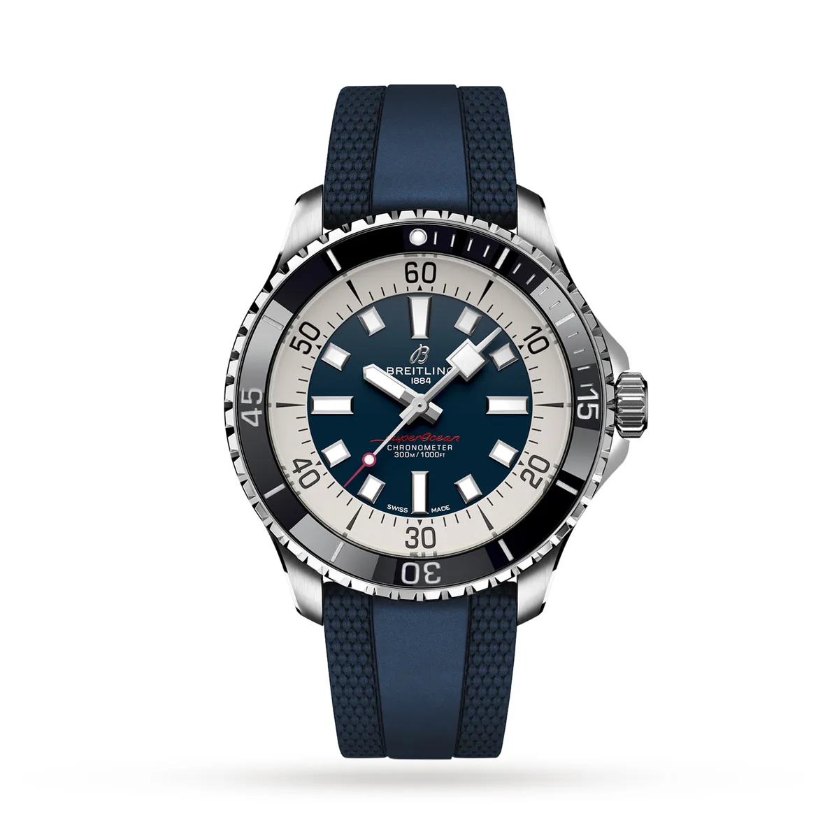 Breitling Superocean Automatic 44 Stainless Steel Rubber Strap Watch