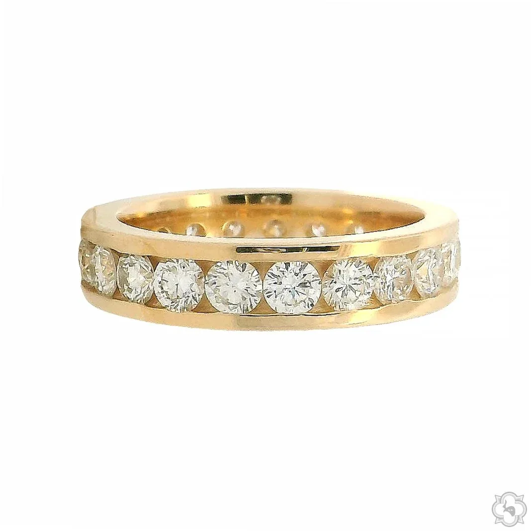 RINA - For Him CUSTOM CVD Channel Set Diamond Eternity Band 70830 in Rose Gold / 10 – Ring