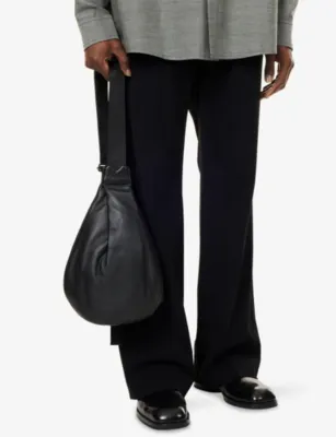 YOHJI YAMAMOTO Discord Leather Cross-Body Bag in BLACK, additional product view 2