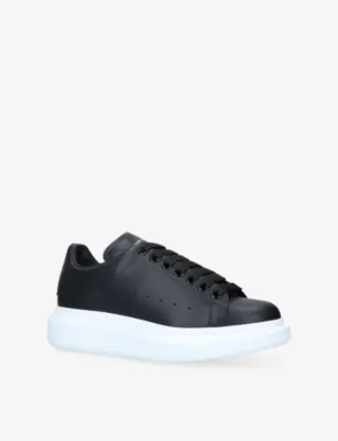 MCQUEEN Men’s Runway Leather Trainers - EUR 37 / 4 UK WOMEN in BLACK, additional product view 3