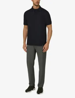 BOGGI MILANO Open-Collar Stretch Cotton-Blend Polo detail 2