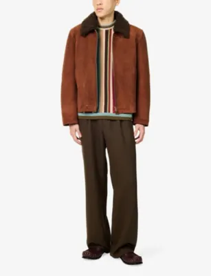 PAUL SMITH Shearling Collar Suede Jacket detail 2
