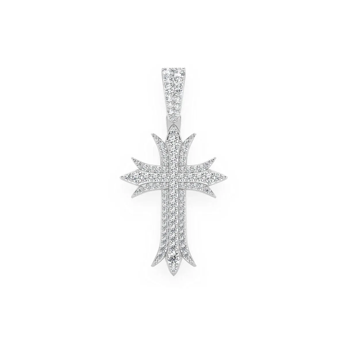 For Him Triple Point Cross Pendant in 0.65ctw / White Gold – Pendant