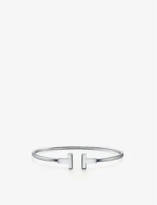 TIFFANY & CO T Wire 18ct white-gold bracelet - L