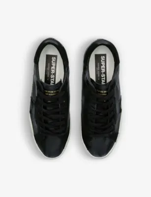 GOLDEN GOOSE Super-star logo-embossed leather and suede trainers - EUR 40 / 6 UK MEN in BLACK, additional product view 2