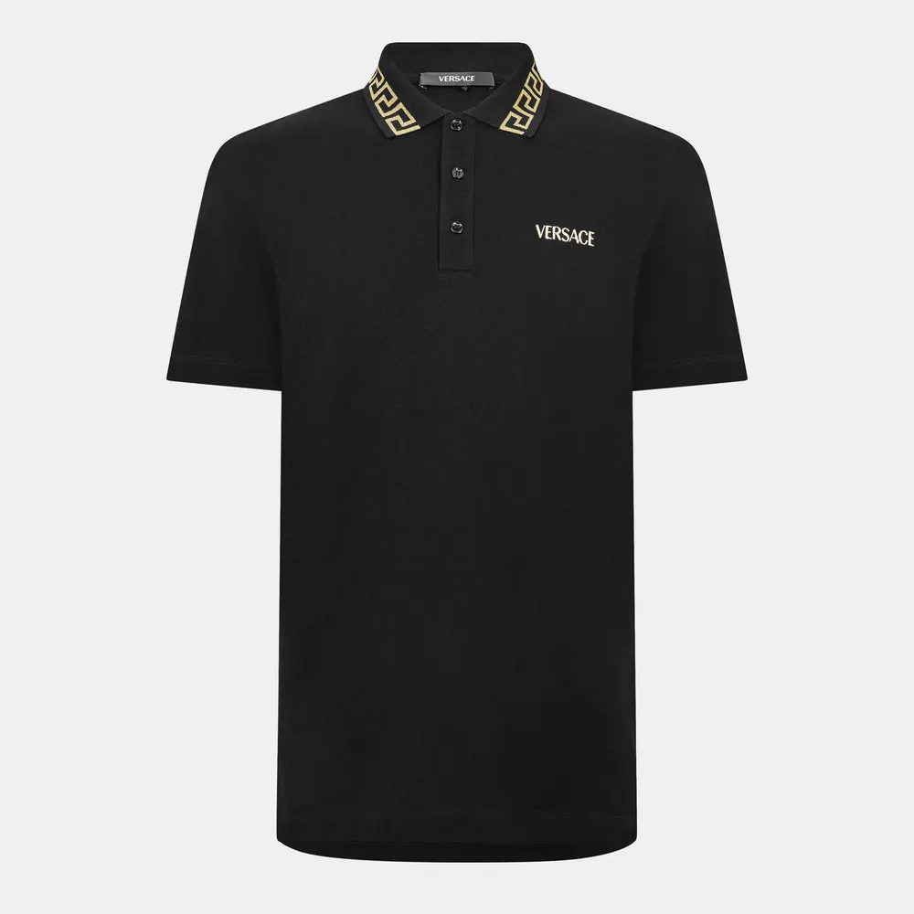 Versace Men's Greca Short Sleeve Polo Shirt