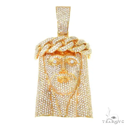 AHMED - MOON JEWELRY 14K Gold Diamond Jesus Pendant 67272 in Rose – Pendant