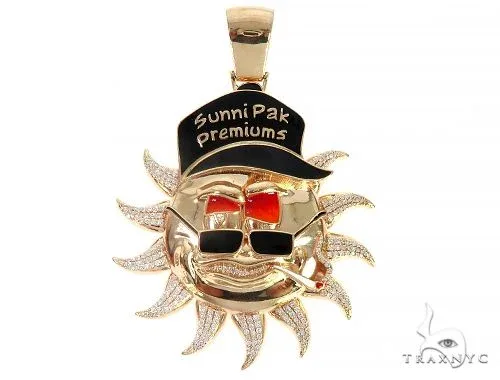 RINA - For Him CUSTOM Special Custom Yellow Gold Prong Diamond Enamel Sunny Pendant 65255 in Rose Gold – Pendant