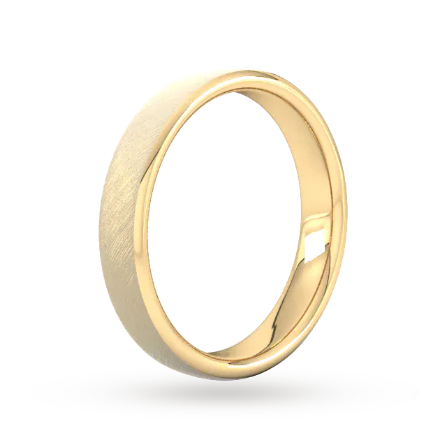 For Him 4mm Traditional Court Standard Diagonal Matt Finish Wedding Ring In 18 Carat Yellow Gold detail 2