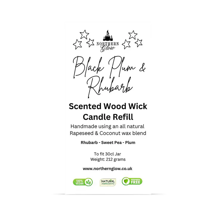 Northern Glow Scented Candle Refill - Black Plum & Rhubarb