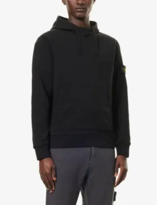 STONE ISLAND Kangaroo-Pocket Brand-Badge Cotton-Jersey Hoody detail 3