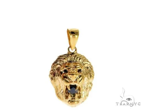MARYAM - For Him FACTORY CONSCIOUS For Him Black Diamond Lion Pendant Mini 61605 in White Gold – Pendant