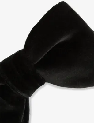 REISS Hike double-layered velvet bow tie - EMERALD detail 3
