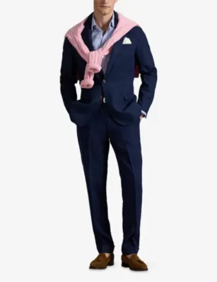 POLO RALPH LAUREN Tapered-Leg Regular-Fit Linen Trousers - 36/32 in NAVY, additional product view 2