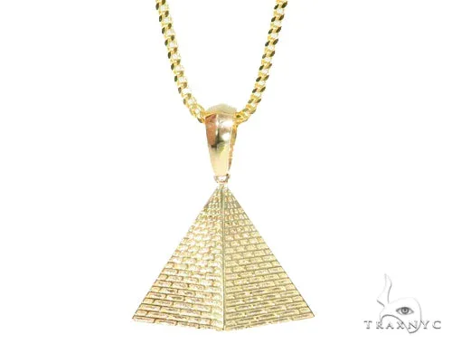 RINA - For Him FACTORY 10K Gold Pyramid Pendant Set 44432 in Rose Gold / 18 Inches – Pendant Set