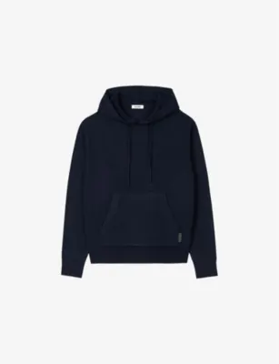 SANDRO Logo-Patch Stretch-Woven Hoody