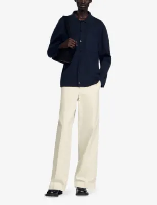 SANDRO Long-Sleeved Chest-Pocket Stretch-Knit Jacket detail 2