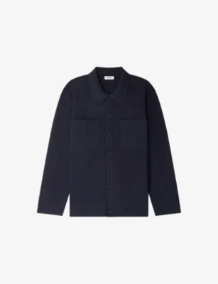 SANDRO Long-Sleeved Chest-Pocket Stretch-Knit Jacket
