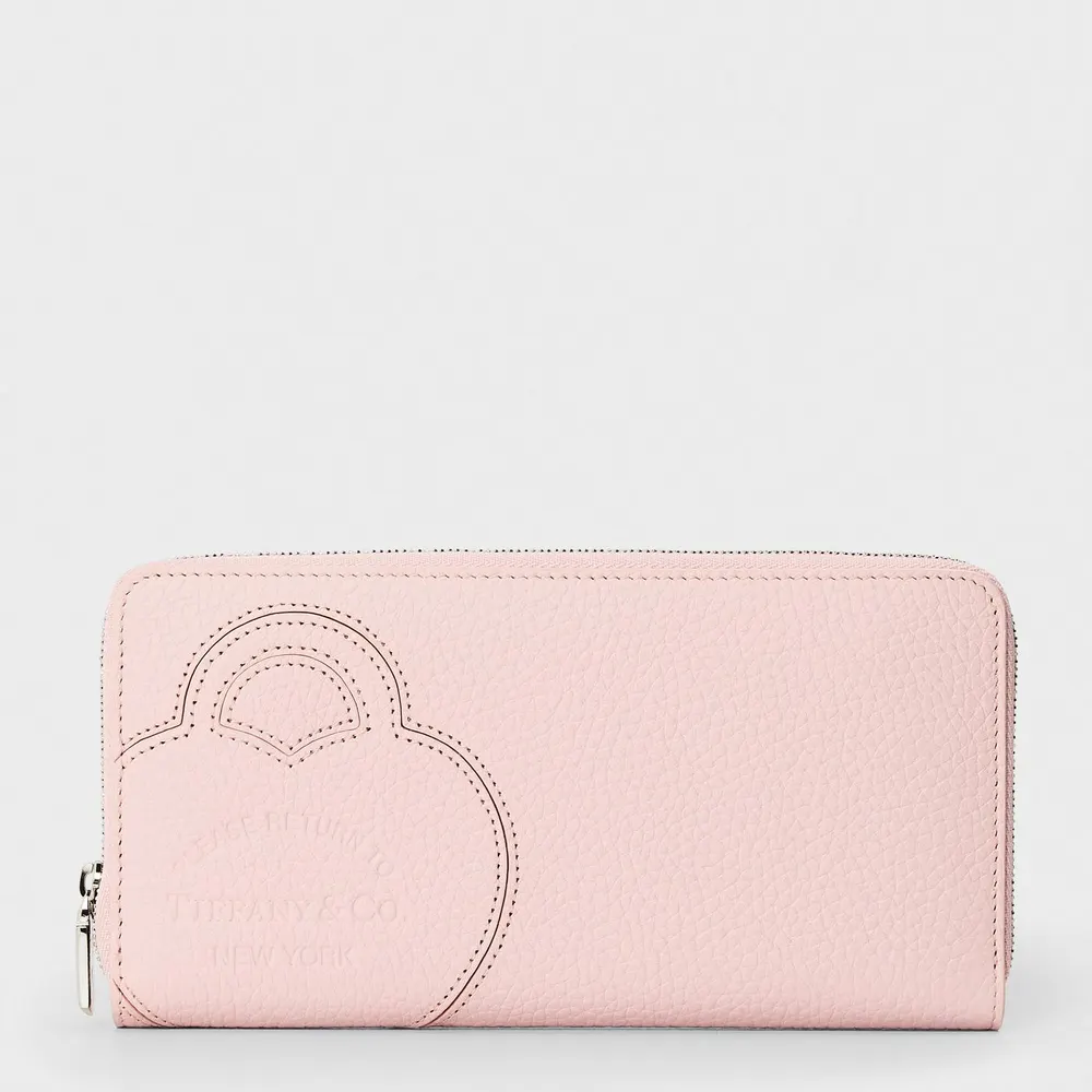 Tiffany Zipped Wallet Zip-Around Multiple Card Slots Coin Purse in Pink – Accessories