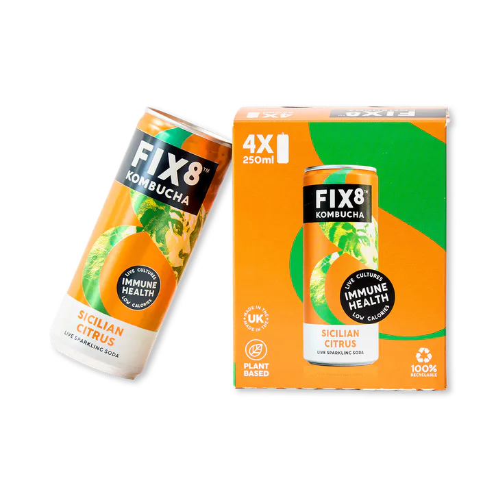 Fix8 Kombucha Sicilian Citrus 4x 250ml – Food & Drink > Drinks & Juices > Kombucha