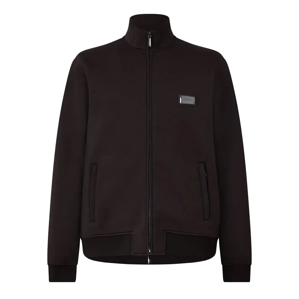 Emporio Armani Men's Full-Zip Logo Plaque Sweatshirt in Modal Jersey