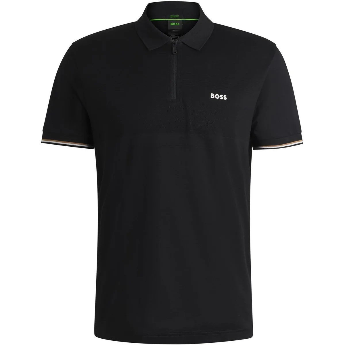 Boss Men's Philix Pima Green Cotton Short Sleeve Polo Shirt