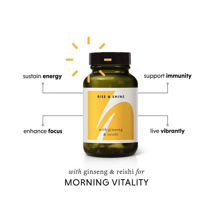 The Herbtender Rise & Shine With Ginseng & Reishi 60 Vegan Capsules detail 2