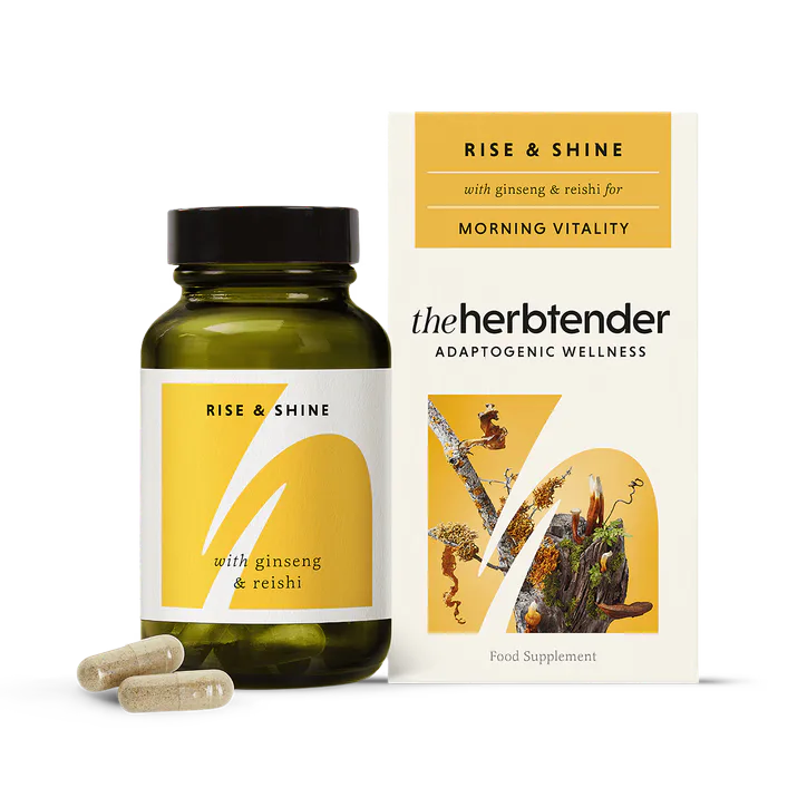 The Herbtender Rise & Shine With Ginseng & Reishi 60 Vegan Capsules