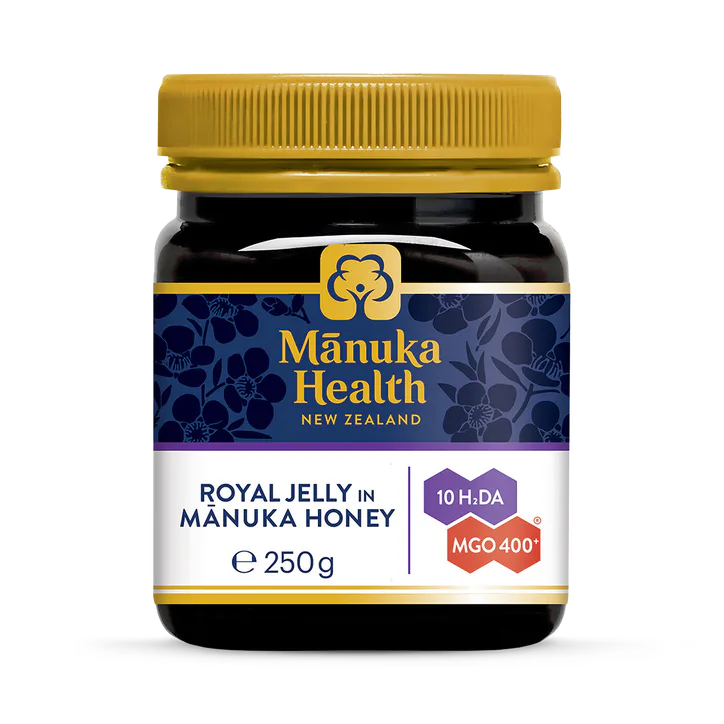 Manuka Health NZ Royal Jelly in MGO 400+ Manuka Honey 250g – Food & Drink > Honey, Jams & Spreads > Manuka Honey