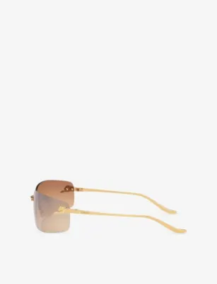 CARTIER Ct0503S Frameless Rectangle Metal Sunglasses detail 2