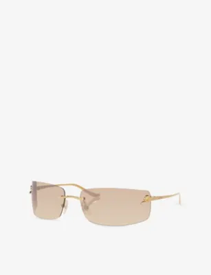 CARTIER Ct0503S Frameless Rectangle Metal Sunglasses detail 3