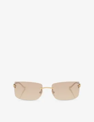 CARTIER Ct0503S Frameless Rectangle Metal Sunglasses