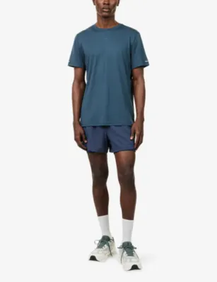 GYMSHARK Logo-Print Slim-Fit Stretch-Woven Running T-Shirt detail 2