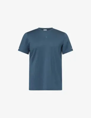 GYMSHARK Logo-Print Slim-Fit Stretch-Woven Running T-Shirt