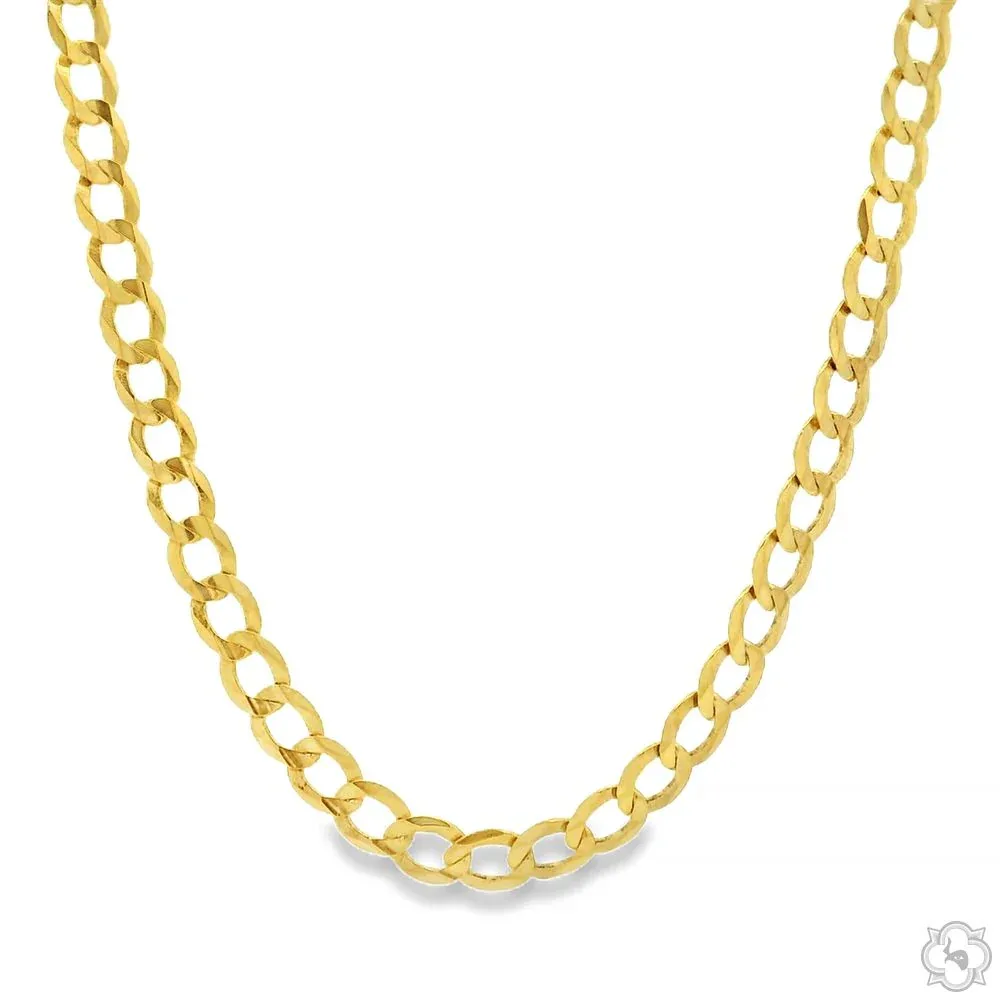 JALGAS - SKYLINE JEWELRY 10k Yellow Gold Hollow Curb Link Chain 3.5mm 65986 in 20 Inches – Chain