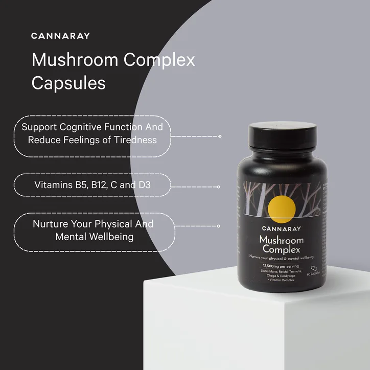 Cannaray Mushroom Complex Capsules 12,500mg 60 Capsules detail 2