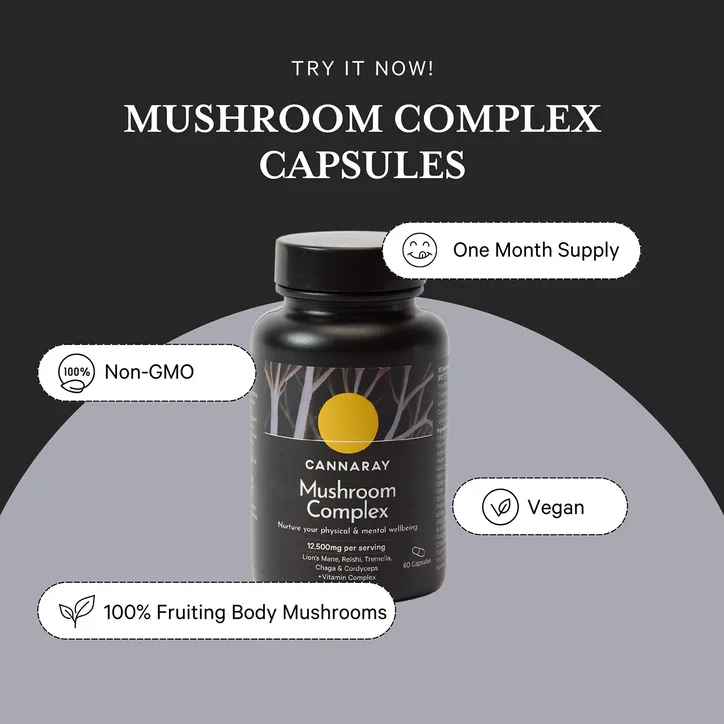 Cannaray Mushroom Complex Capsules 12,500mg 60 Capsules detail 3