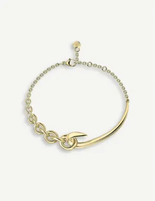 SHAUN LEANE Hook chain yellow gold-plated vermeil silver bracelet