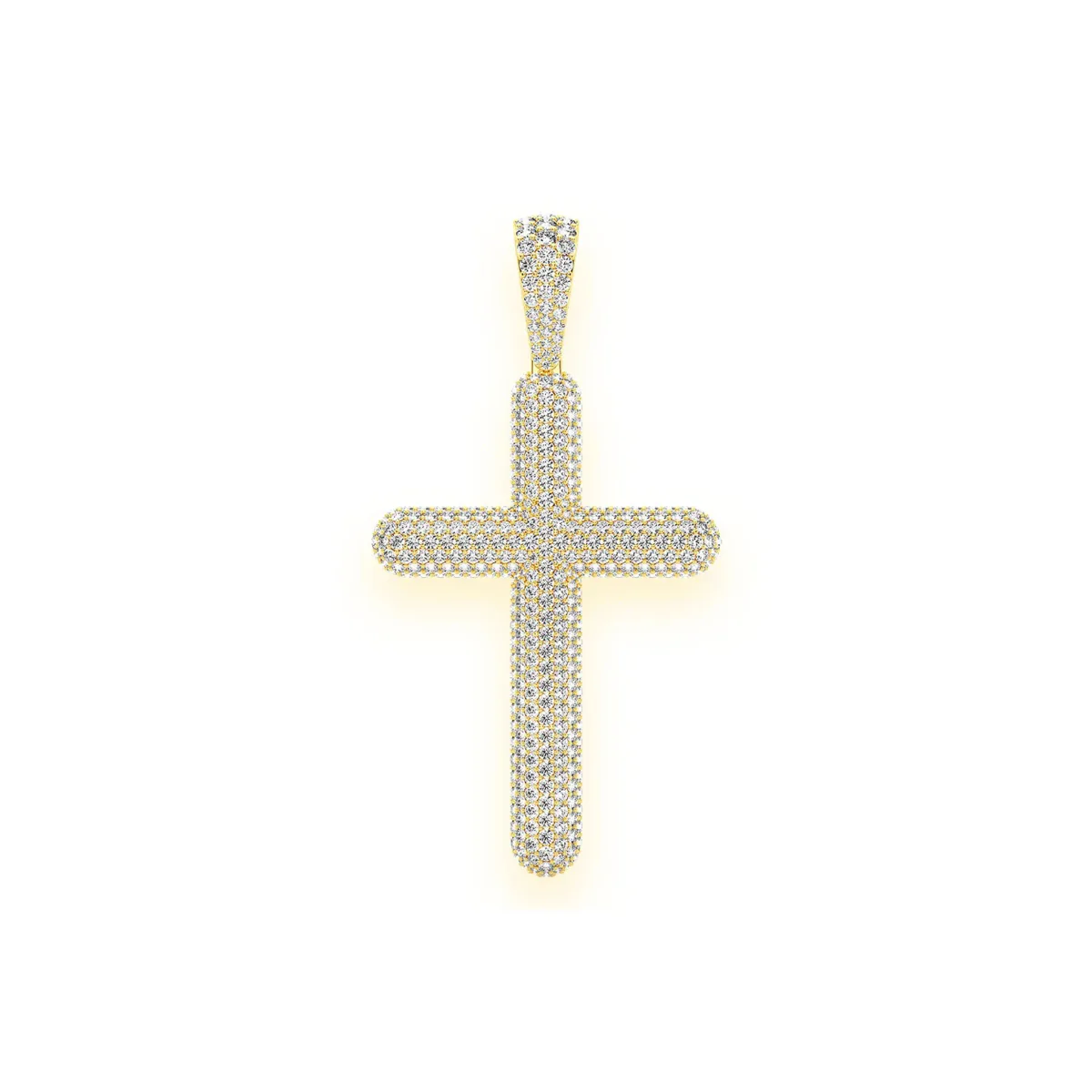 For Him Bubbly Diamond Cross Pendant in 8.50ctw / Yellow Gold / Natural Diamond – Pendant
