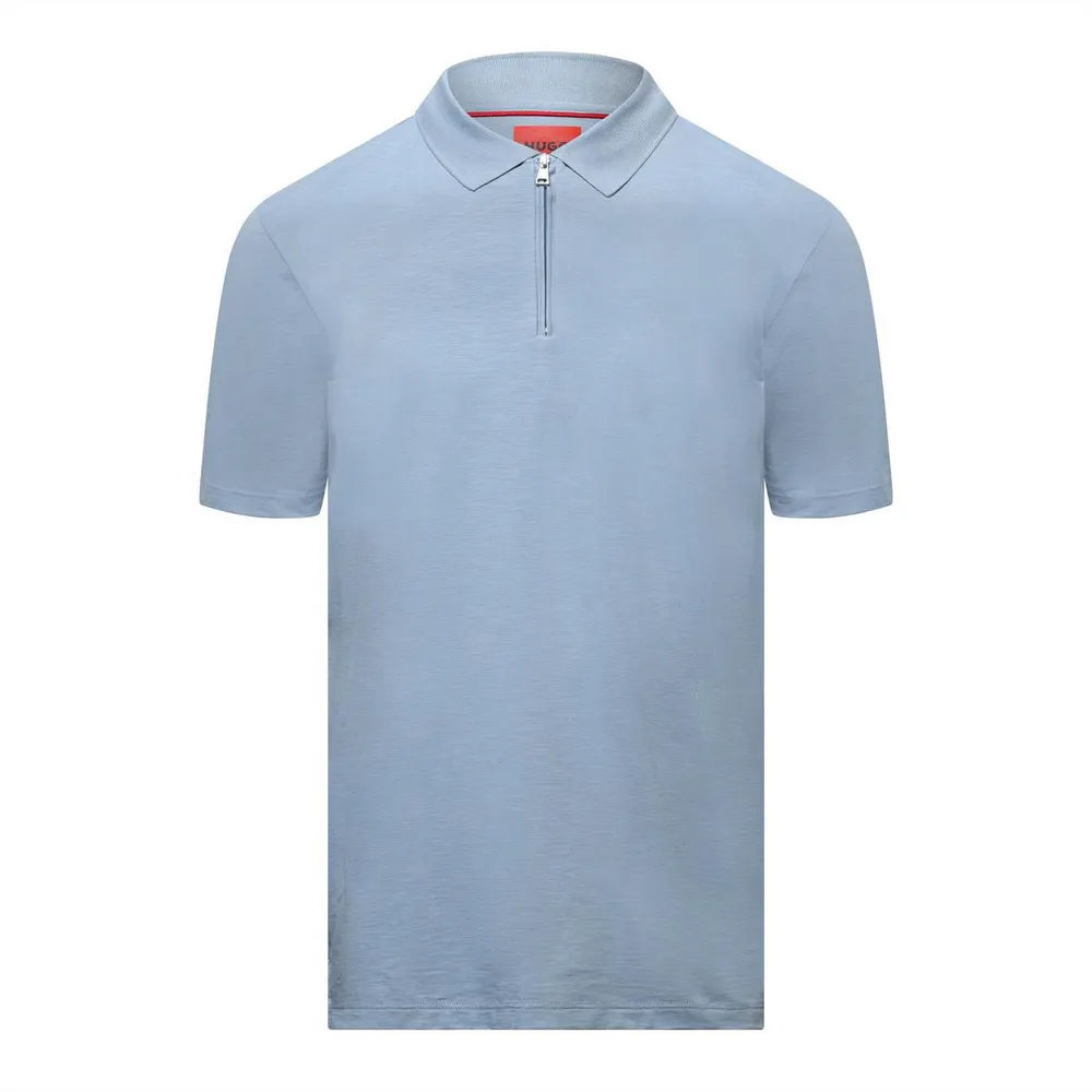 Hugo Dekok233 Zip-Neck Polo Shirt in Slub Jersey