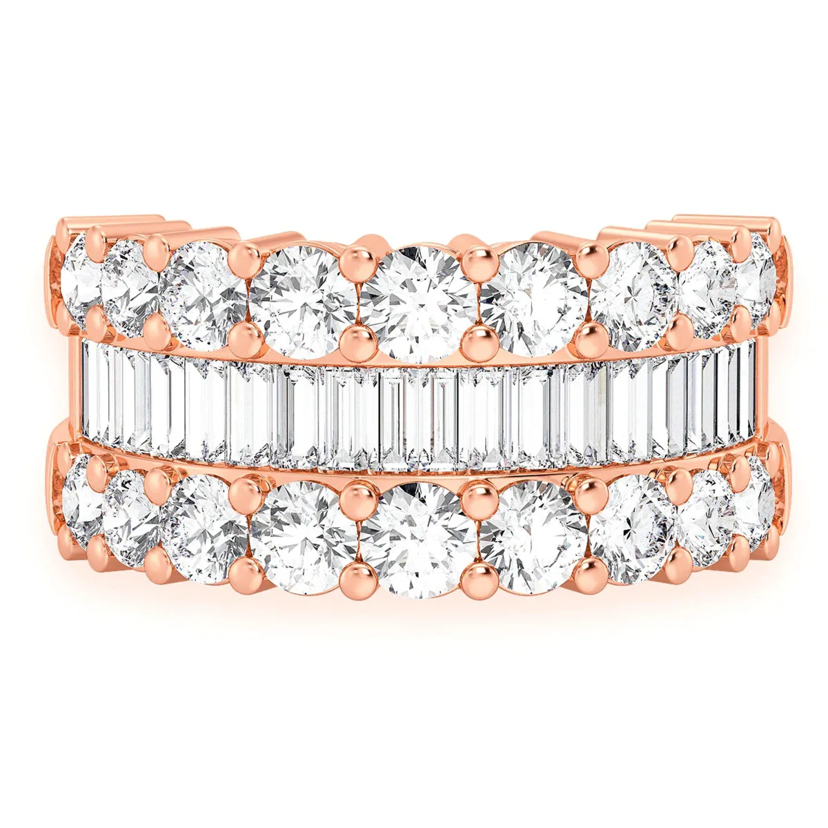 For Him Single Row Baguette Diamond Band Ring in Rose Gold / Natural Diamond – Ring