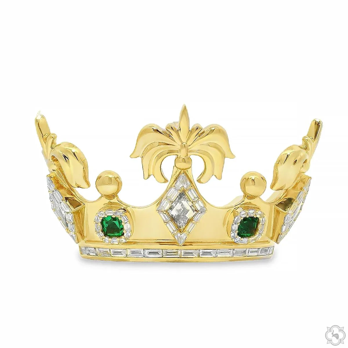 RINA - For Him CUSTOM Royal Crown Diamond and Emerald Pendant 70775 in Rose Gold – Pendant