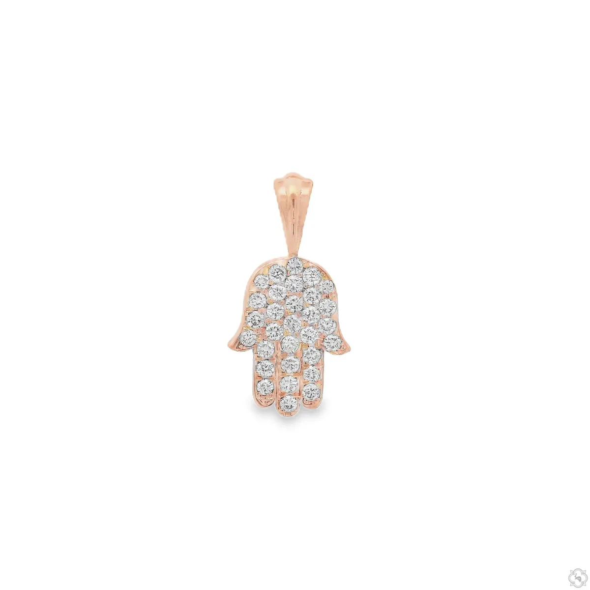 RINA - For Him FACTORY Pave Diamond Hamsa Pendant - Small 70800 in Rose Gold – Pendant
