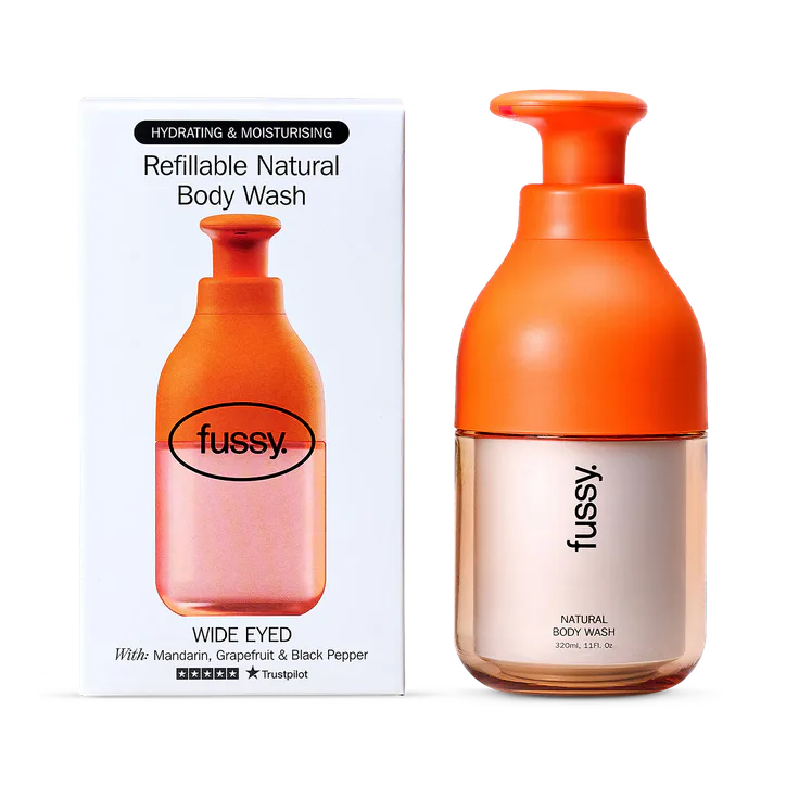 Fussy Refillable Natural Body Wash Wide Eyed Starter Pack 320ml