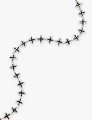 DARKAI Clover 18ct white gold-plated brass and stainless-steel necklace detail 3